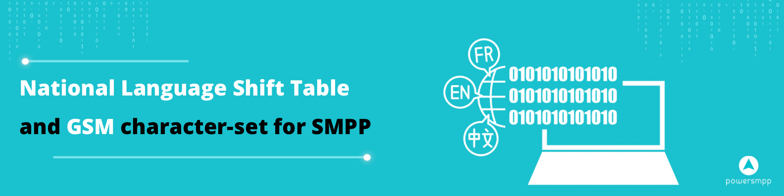National Language Shift Table and GSM character set for SMPP